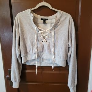 5/$25 Gray cropped sweater small